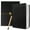A5 Black, variant on Marte Vanci B6 Classic Vintage Soft Faux Leather 360 Sheets Double Side Lined Paper Notebook Journal for Fountain Pen Writting Great Gift for Anniversary/Birthday/Christmas/Holiday