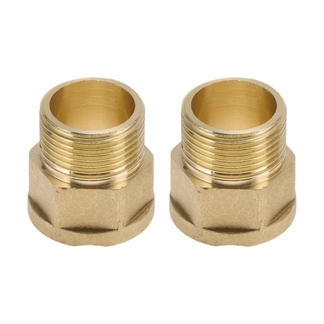 Conector de rosca hexagonal interno y externo de latón para tubería Unique Bargains 3/4" macho x 3/4" hembra 1.26" 2 piezas