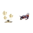 thumbnail image 1 of Figura decorativa de flores y hojas de metal, escultura de toro de resina, pintura de toro de resina, adorno escultórico adecuado para el hogar y la o, 1 of 8