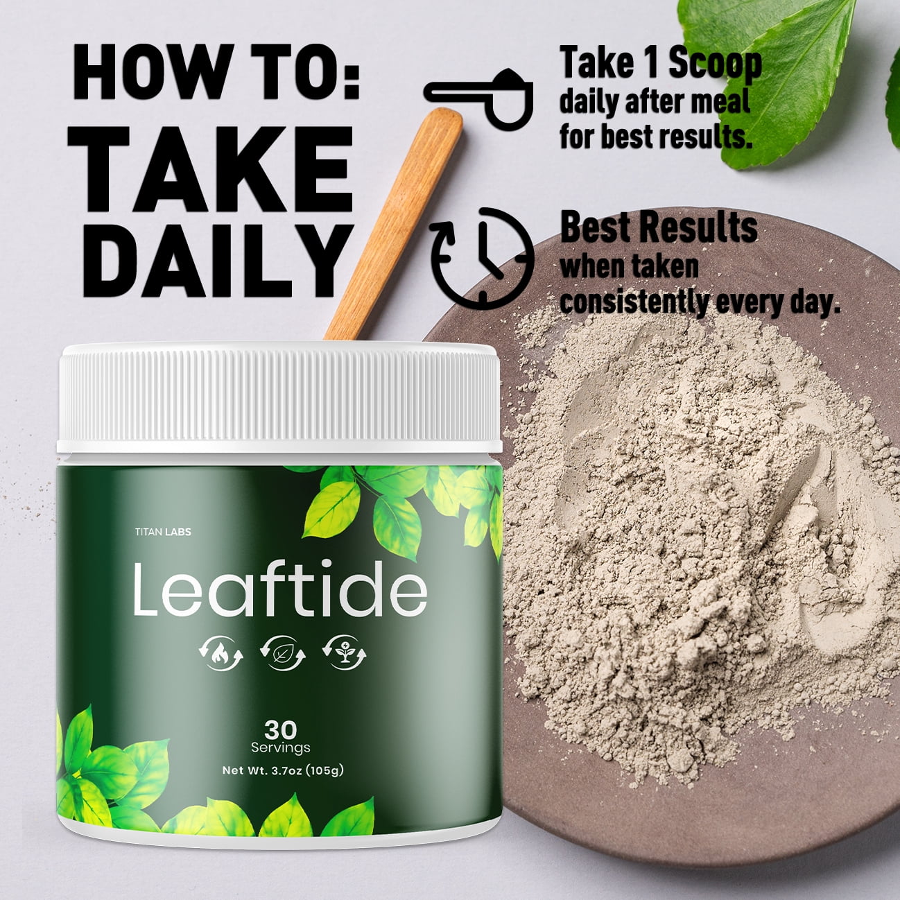 Leaftide Powder Advanced Formula Supplement to Support Active Lifestyle Leaf Tide 30 Servings