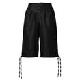 thumbnail image 2 of Men's Medieval Pirate Capri Pants Mens Knickers Colonial 3/4 Pants Renaissance Costume Viking Long Shorts Size 3XL Black, 2 of 7