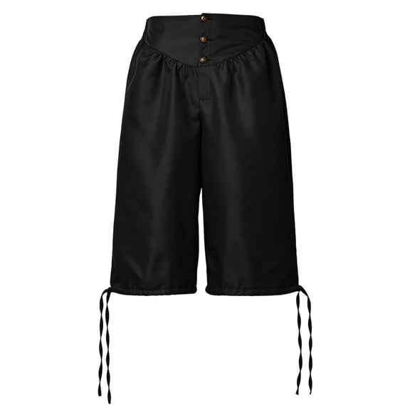 Men's Medieval Pirate Capri Pants Renaissance Costumes Viking Shorts Lace up Hem Halloween Costume Trousers