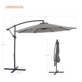 thumbnail image 6 of Sonerlic 10ft Outdoor Patio Hanging Offset Umbrella with Steel Frame for Yard,Poolside and Deck,Gray, 6 of 6