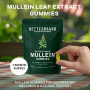 Betterbrand Mullein Chewable Gummies for Lung Cleanse and Detox, Respiratory Health Supplement, 1000mg Mullein extract per serving, 60 Gummies - 30 Day Supply - Pear Flavored