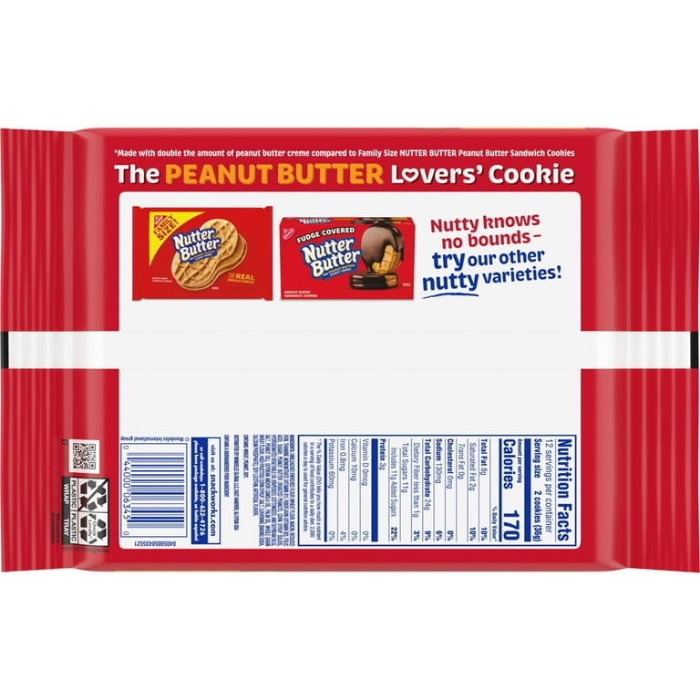 Nutter Butter Creamy Peanut Butter Sandwich Cookies in Pack