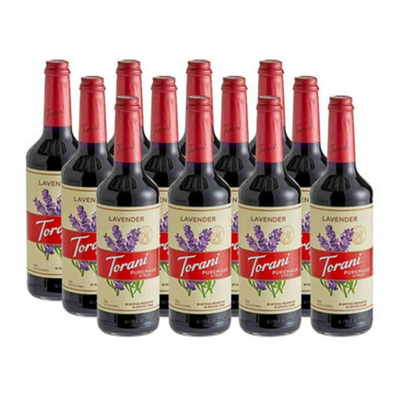 Torani Puremade Lavender Flavoring Syrup – Handcrafted Herbaceous Floral Aroma & 100% Clean-Label Purity, 750 mL Premium Glass Bottle – Wholesale 12/Case Commercial Master Pack