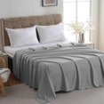 thumbnail image 2 of Bulk Flat Sheets Only Full Size 6 Pack, Easy Sort Top Bed Sheet by Color-Coded Label, Soft Durable Brushed Microfiber Fabric Hotel Airb&bs Essentials for Hosts, 81"x96", Light Gray, 2 of 7