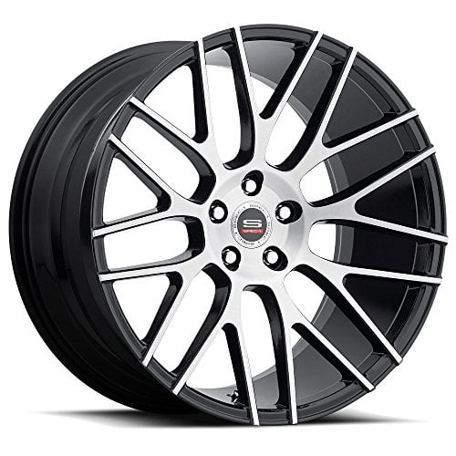 22x9 5x115 15 73.1 SPEC-1 Luxury SPL-001 Gloss Black Brushed Wheels 