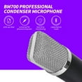thumbnail image 2 of Professional BM700 Condenser Microphone Sound Recording Microphone Mic KTV Singing Studio Recording Kit Silver, 2 of 8