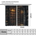 thumbnail image 3 of Retro Bookshelf Curtains Library Bookshelf Ladder Candle Decoration Blackout Curtains Suitable for Bedroom Study Classroom Living Room Blackout Rod Curtain Insulation 52x84 Inches, 3 of 6