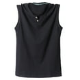 thumbnail image 1 of Timegard Tank Tops Men Plus Size V Neck Button Sleeveless Solid Color Comfy Casual Loose Workout Tee, 1 of 5