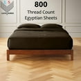 thumbnail image 2 of 28" EXTRA DEEP POCKETS - 800-Thread Count 100% Egyptian Cotton Olympic Queen Sheet Set, 4PC (1 Flat, 1 Fitted, 2 Pillowcases) Long Staple Cotton, 800-TC Pure Cotton - Chocolate, 2 of 7