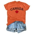 thumbnail image 3 of PMVFHDE T-Shirt à Imprimé « Keep Canada Flag Proud » pour Femmes Orange,P, 3 of 3