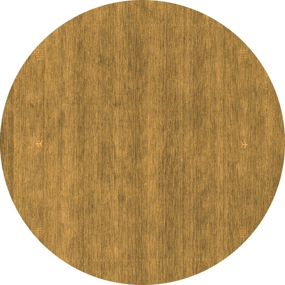Ahgly Company Indoor Round Abstract Orange Contemporary Area Rugs, 3' Round