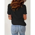 thumbnail image 2 of Women's Cute Dachshund Heart Graphic Tee - Casual Round Neck Short Sleeve T-Shirt, Machine WashableFCamisetas para mujer, lindas camisetas con estampado gráfico, de manga corta, estilo casual, para ve, 2 of 8