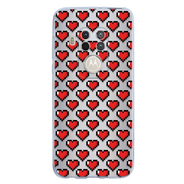 Funda para Moto One Zoom Corazones Pixel InstaCase Antigolpes Protector