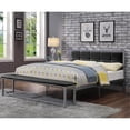 thumbnail image 6 of Furniture of America Kushner Industrial Metal Platform Bed with Bench in Black, 6 of 11