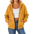 thumbnail image 3 of Sweatshirts for Women Trendy Casual Solid Color Hooded Comfortable Fashion Fleece Hoodie Winter Sweatshirt with Pockets, 3 of 8