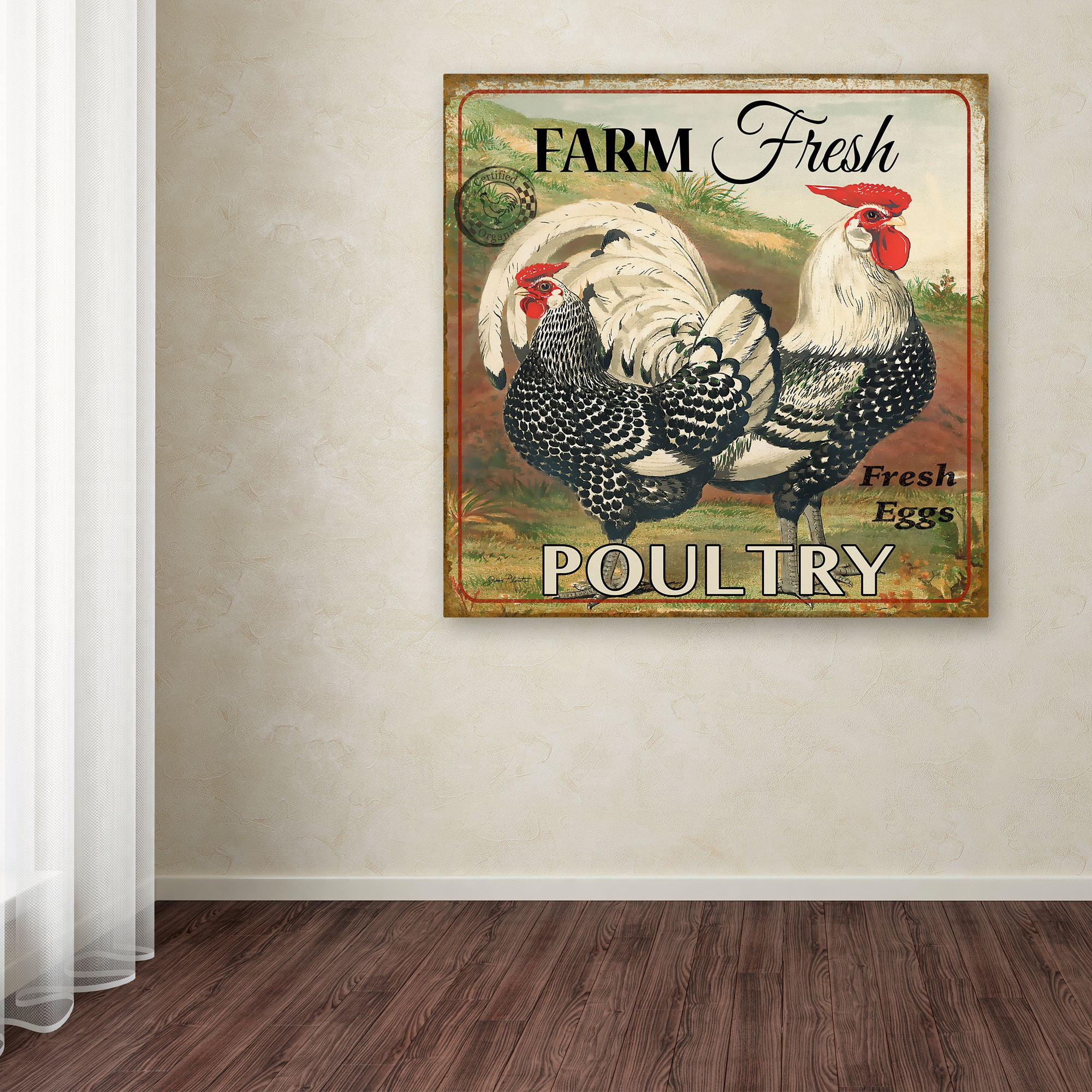 Trademark Fine Art 'Farmer Fresh Poultry 1' Canvas Art by Jean Plout