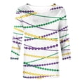 thumbnail image 4 of Outfmvch Chemises Mardi Gras pour Femmes, Manches 3/4 Hauts pour Femmes, Tenue Mardi Gras pour Femmes, Blouses pour Femmes, Hauts d'Entraînement pour Femmes, Tunique Graphique de Carnaval Manches 3/4 Col Rond Blouse Marron 4TG, 4 of 5