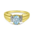 thumbnail image 6 of 10k Yellow Gold Oval Aquamarine And Diamond Ring, 6 of 6