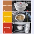 thumbnail image 2 of Nvzi Cuenco para fideos, plato de almacenamiento, cuenco para sopa con asa, fácil de guardar, utensilios de cocina, color blanco, 2 of 4