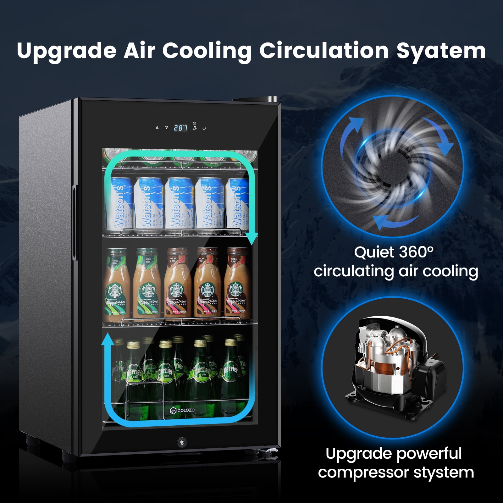 Colozo 17 Inch Beverage Refrigerator, Mini Beverage Freestanding Fridge for Beer ,Soda or Small Drink