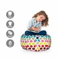 thumbnail image 2 of Colorful Storage Toy Bag Chair, Simplistic Concept of Colorful Rounds on a Plain Background Modern Art, Stuffed Animal Organizer Washable Bag, Large Size, Multicolor, by Ambesonne, 2 of 3