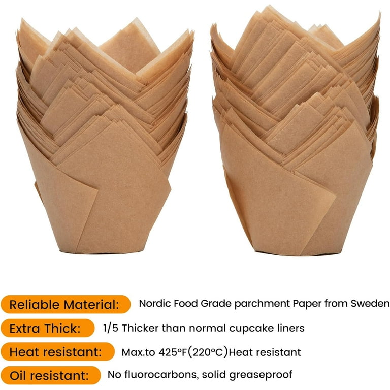 Bake Choice Jumbo Tulip Cupcake Liners for Baking Inch