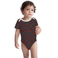 thumbnail image 2 of Yiaed Red Ladybugs On Dark Background Print Infant Climbing Short Sleeve Onesie One-Piece Baby Bodysuit Clothes 0-12 Months -6 Months, 2 of 6