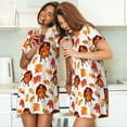 thumbnail image 4 of Naloa Thanksgiving Turkey Leaves Print Women Nightgowns,Womens Loungewear,Short Sleeve Sleepwear,Comfy Ladies Nightdress, 4 of 6