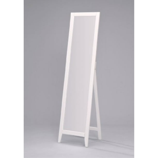 Kings Brand Furniture White Finish, White Wood Framed Floor Mirror