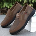 thumbnail image 5 of Men Walking Shoes Breathable Hollow Mesh Casual Shoes Lightweight Non Slip Slip On Thick Rubber Sole Loafers Three Classic Solid Color Daily Outdoor Sneakers, 5 of 7
