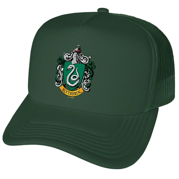 Harry Potter Slytherin Crest Foam Snapback Trucker Hat - Unisex for Men and Women