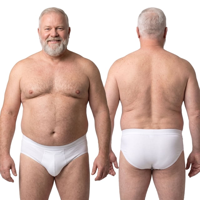 PROTECHDRY Washable Incontinence Cotton Underwear for Men Brief with Front Absorbent Protection, for Light/Moderate Incontinence