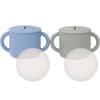 WeeSprout Snack Containers, Food Grade Silicone Cups, Spill-Proof Tops for Toddlers & Babies, 2 pack