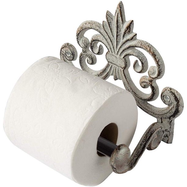 Comfify Fleur De Lis Cast Iron Toilet Paper Roll Holder Cast