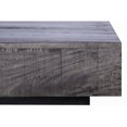 thumbnail image 5 of Dark Gray Solid Wood Low Coffee Table, Rough Feature, 47.1"x47.1"x8.78", 84.21lb Profile Gray, 84.21lbs Weight, 5 of 5