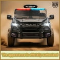 thumbnail image 4 of Track Seven 12V Ride on Car, Licensed Dodge RAM 3500 Ride On Truck with Remote Control, Rear Shock Suspension, LED Headlights, Low Battery Alarm, Bluetooth, Music, Ride on Toy for Kids Aged 3+, Black, 4 of 9