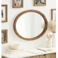 thumbnail image 3 of Kate and Laurel Hogan Farmhouse Oval Framed Wall Mirror, 18 x 24, Natural Rustic, Decorative Traditional Wood Mirror with Soft Curvature and Oval Shape, 3 of 9