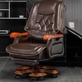 thumbnail image 2 of Arm Ergonomic Chair Living Room Lounge Rolling Accent Conference Office Chair Designer Leather Silla Escritorio Office Furniture My Lux Decor Round, 2 of 17