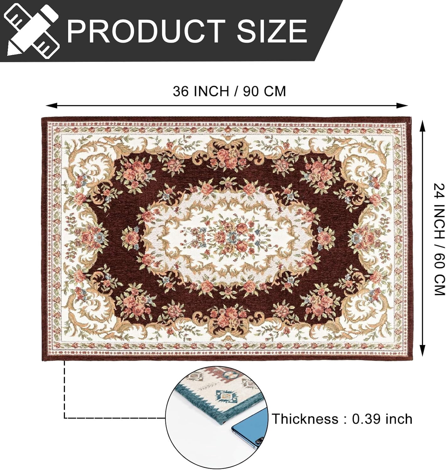 36 x 24 Inch GrayGreen Indoor Door Mat for Home Entrance, Front Door Mat Indoor Inside Outdoor Outside Entryway Rugs Indoor Welcome Mat Anti-Slip Rubber Back Low Profile