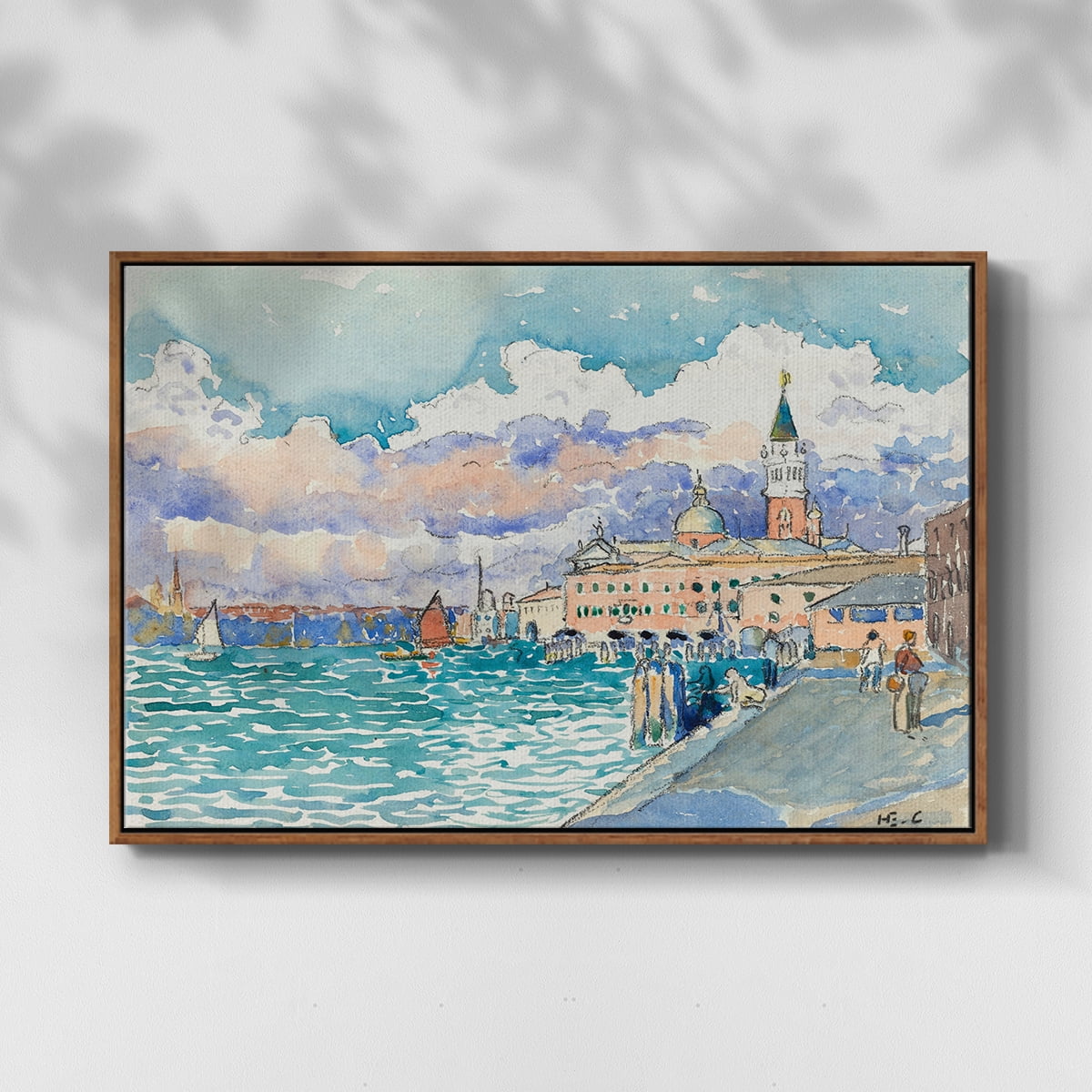 Vintage Landscape-CXVII By Wexford Home Framed in Walnut Wood Gallery Wrapped Canvas 17 in. x 25 in.