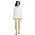 thumbnail image 2 of Time and Tru Women's Oversized Button Front Shirt, Sizes XS-XXXL, 2 of 5