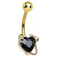 thumbnail image 1 of Belly Button Ring Gold Non- Dangle Devilish Heart 14ga, 1 of 7