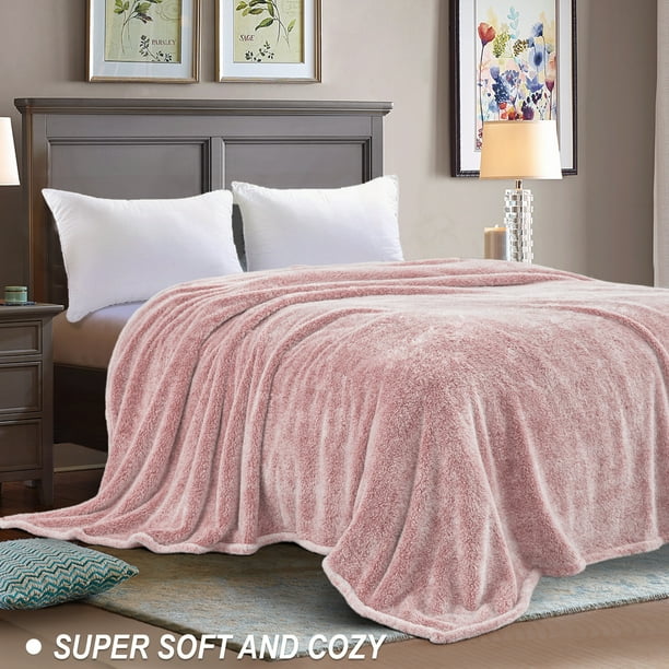 Pink fuzzy blanket queen size shop