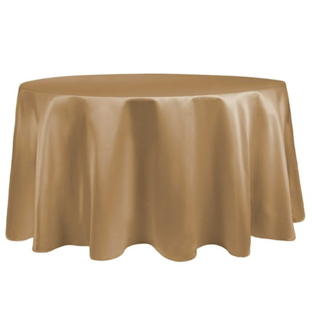 

Ultimate Textile (3 Pack) Satin 108-Inch Round Tablecloth - for Wedding Special Event or Banquet use Victorian Gold