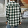 thumbnail image 6 of gong Plaid Flannel Shirts for Women Casual Loose Long Sleeve Shacket Jacket Womens Plaid Button Down Shirt Top Womens Fall Fashion 2025, 6 of 6