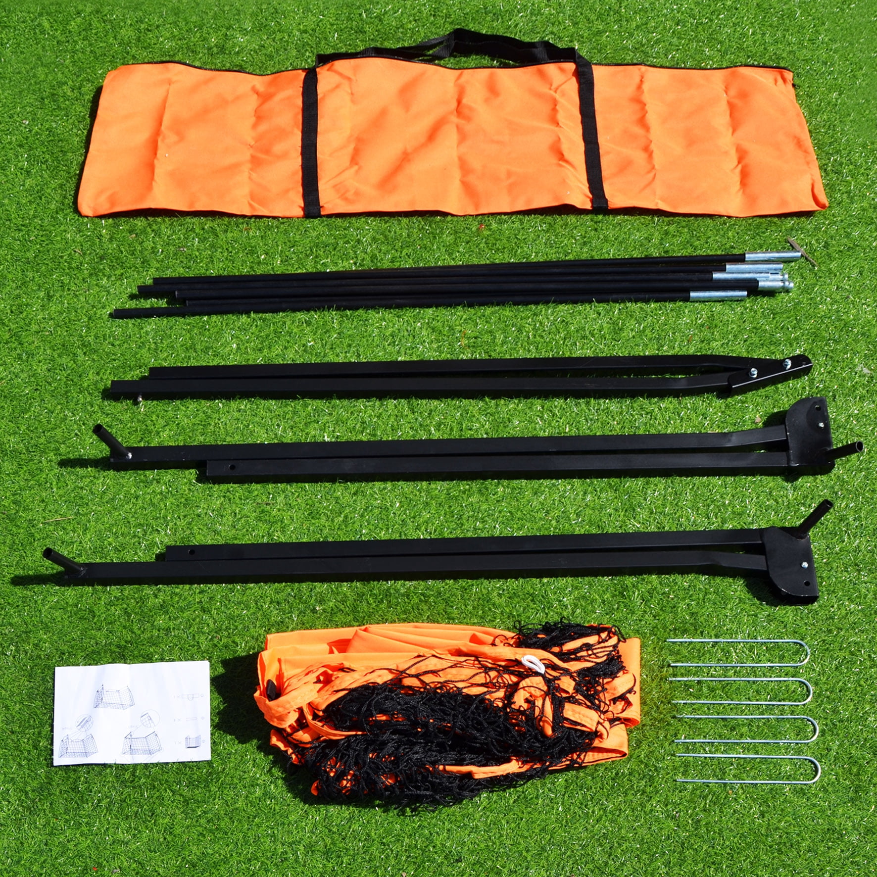 Sunrise 12'x6' Portable Soccer Goal with Net, Sport Training Set with Carry bag, Red and Black