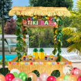 thumbnail image 5 of 50PCS Tiki Bar Hut Kit, Tiki Hut Decoration Includes Tiki Bar, Banner, Roof, Palm Leaves, Flower Garland and Table Skirt, Great Hawaiian Pool Beach Luau Party Decor Supplies, 5 of 7